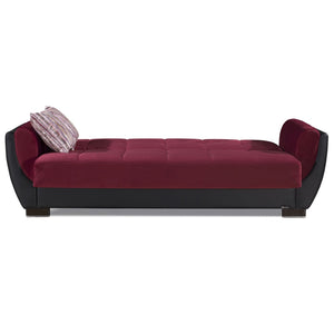 English Elm Primenest Skyhaven Convertible Upholstered Sofabed With Storage – Burgundy Microfiber, Compact Comfort B030P286503-GIGA