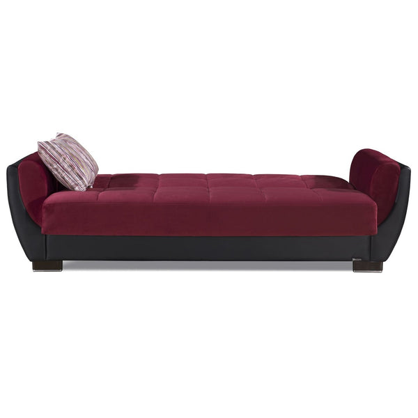 English Elm Primenest Skyhaven Convertible Upholstered Sofabed With Storage – Burgundy Microfiber, Compact Comfort B030P286503-GIGA