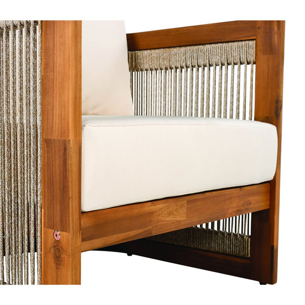 English Elm [set of 2] Acacia Hardwood Outdoor Club Chairs with Rope Weave Panels and Cushions N767P367654A_2