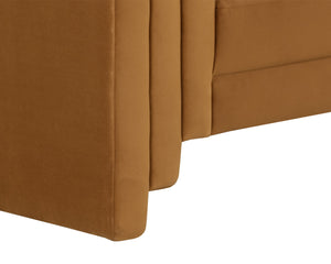 Sunpan Kira Sofa - Modern Elegance with Soft Geometric Lines, Durable Performance Fabric, Handcrafted Comfort Meg Gold