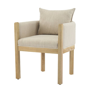 English Elm Christopher Knight Home® - Linen Upholstered Armchair Set Of 2 - Cozy Beige Chairs With Natural Wood Legs For Stylish Seating N768P305168N