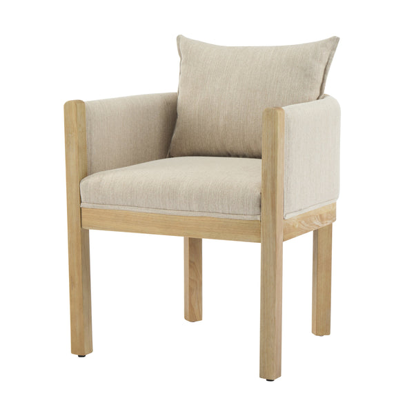 English Elm Christopher Knight Home® - Linen Upholstered Armchair Set Of 2 - Cozy Beige Chairs With Natural Wood Legs For Stylish Seating N768P305168N