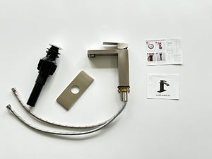 English Elm Single Handle Bathroom Faucet - Brushed Nickel Lavatory Faucet, Durable Stainless Steel Design T3177P388142-GIGA