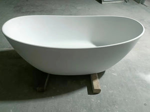 English Elm 65" Freestanding Solid Surface Soaking Tub Matte White Spa Style Bathroom W2704P204066