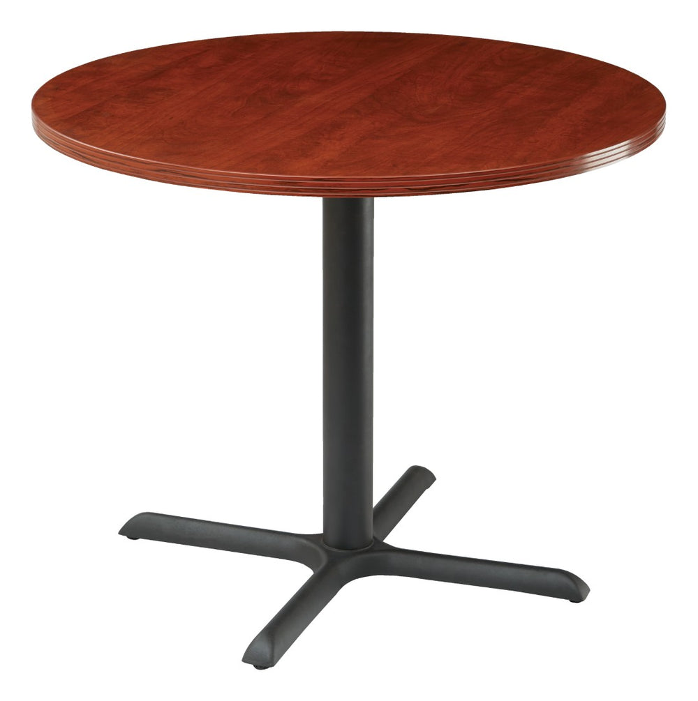 OSP Home Furnishings Napa Round Dining Table Seats Four Compact Bistro Style for Kitchen or Small Space Cherry NAPCHY-33