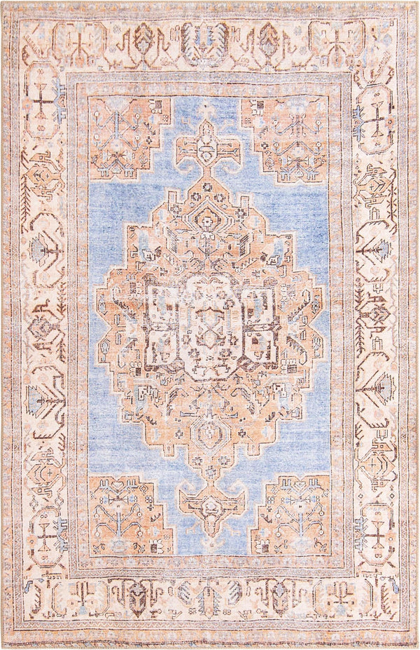 Unique Loom Timeless Judas Machine Made Medallion Rug Blue, Beige/Ivory 5' 1" x 8' 0"