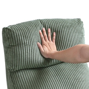 English Elm Modern Parsons Push Back Recliner Chair in Soft Corduroy Fabric — Sleek Comfortable Living Room Lounger with Solid Wood Frame and Easy Recline Mechanism Green 30 L x 27 W x 21.5 H B011P395854