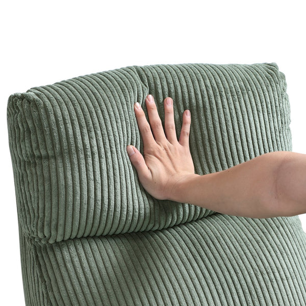 English Elm Modern Parsons Push Back Recliner Chair in Soft Corduroy Fabric — Sleek Comfortable Living Room Lounger with Solid Wood Frame and Easy Recline Mechanism Green 30 L x 27 W x 21.5 H B011P395854