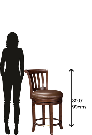 Hekman Furniture 697010 Ithaca Pub Stool - Stylish Hampton Cherry Finish, Brown Faux Leather Seat, 300 Lbs Capacity Hampton Cherry Ithaca Pub Chair 697010