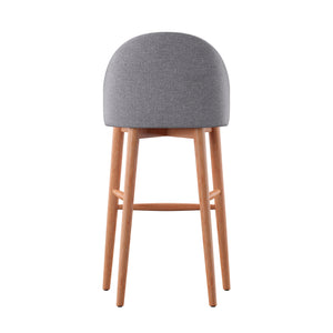Homelegance By Top-Line Montague Mid-Century Wood Bar Height Stools (Set of 2) Grey Rubberwood