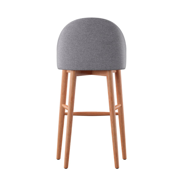 Homelegance By Top-Line Montague Mid-Century Wood Bar Height Stools (Set of 2) Grey Rubberwood