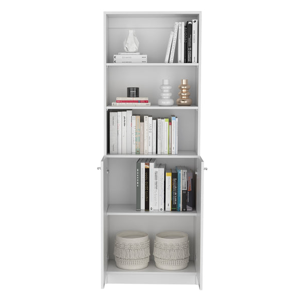 English Elm Dupree Elegant 2-Piece Home Bookcase Set with 9 Shelves for Stylish Storage and Display in Rooms White 41 L x 28 W x 5 H B200S00298