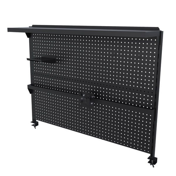 English Elm Clamp-on Steel Pegboard Desk Organizer with Monitor Arm for Gaming Office Setup W2700P346782