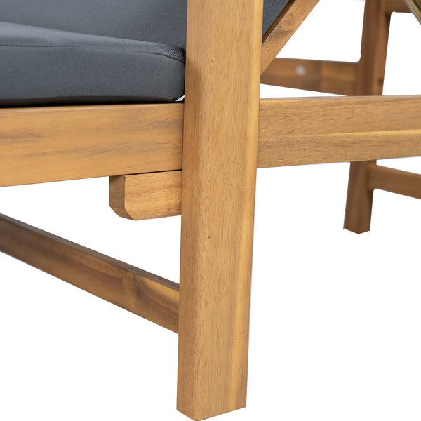 English Elm Christopher Knight Home® - Outdoor acacia chaise lounge with adjustable recline, durable hardwood frame and water‑resistant cushion comfort Dark Gray,Light Teak 52.25 L x 28.5 W x 8.75 H N776P266158D