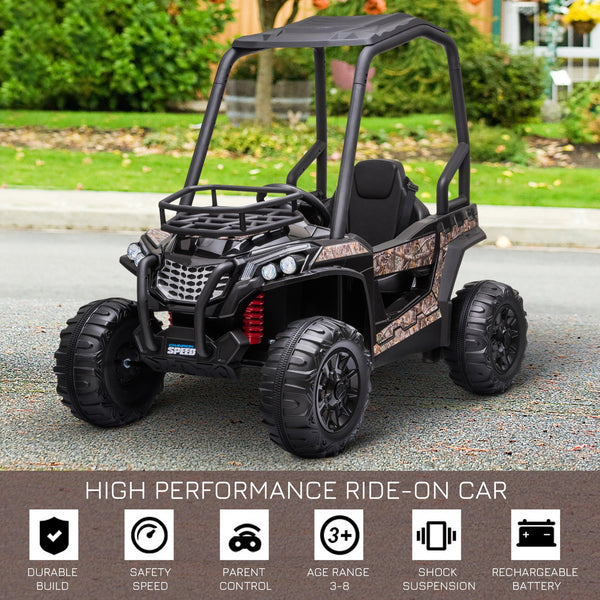 English Elm Aosom 12v Electric Kids Utv Ride on with Remote Control Suspension and Camo Style W2225P249874