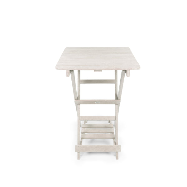 English Elm Summit Ridge Recycled Hdpe Outdoor Folding Bar Table Weather Resistant Eco Patio Ivory B2745P409714