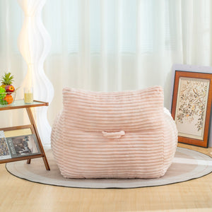 English Elm Bean Bag Lounge Chair Oversized Corduroy Shredded Foam Armrest Adult Floor Sofa Pink W2510P237804