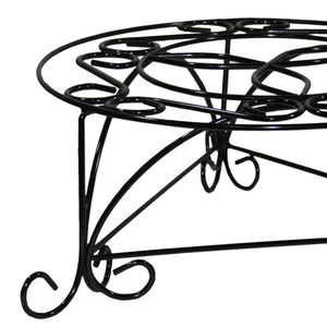 English Elm 6.25" Mosaic Cast Metal Plant Stand Black & Gold Finish with 14.4" Top, Sturdy Legs, Indoor Accent Decor B072115983