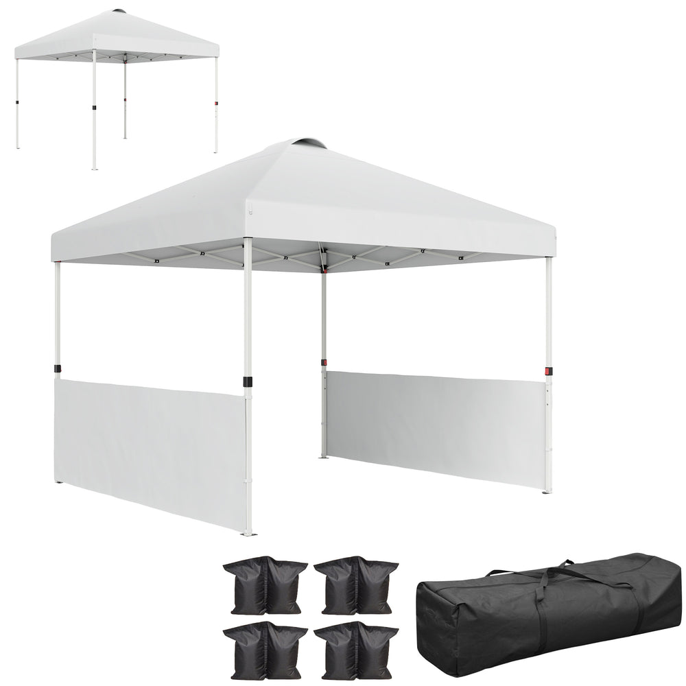 English Elm Outsunny 10x10 Pop up Canopy Uv50 Oxford Roof Adjustable Legs Wheeled Bag W2225P485603
