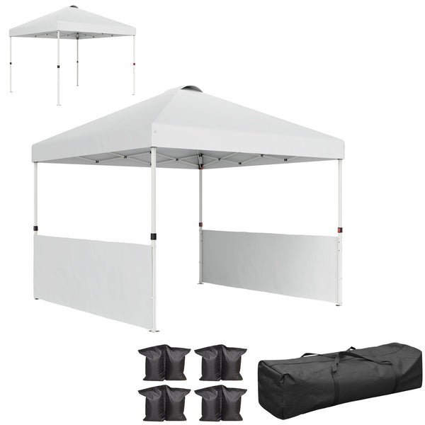 English Elm Outsunny 10x10 Pop up Canopy Uv50 Oxford Roof Adjustable Legs Wheeled Bag W2225P485603