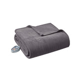 Beautyrest Electric Micro Fleece Casual Heated Blanket BR54-0414 Grey