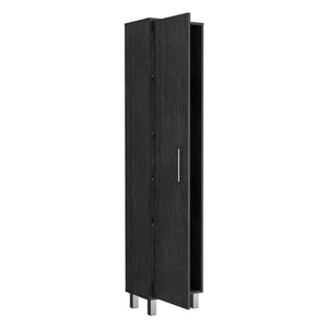 English Elm Storage Cabinet Buccan Smokey Oak Gray Laundry Organizer with Single Door & Five Shelves, Versatile Home Storage B092142829