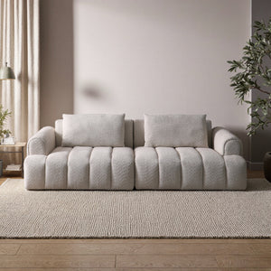 English Elm 2ps, Arc Chenille Sectional Sofa with Tufted Back for Apartments and Living Rooms W2664S00079