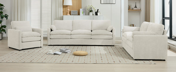 English Elm 101.2" Modular Chenille Sectional Sofa with Tufted Cushions and Deep Seating for Living Room Beige N719S001923A