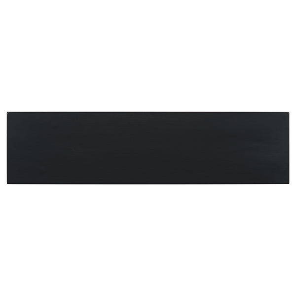 English Elm Mirod 57 Inch Acacia Veneer Console Table with Cross Leg Base for Entryway Black N760P214643B