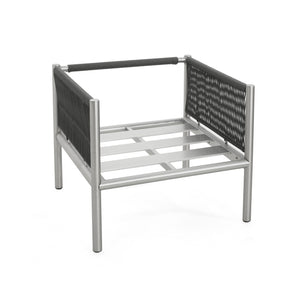 English Elm Christopher Knight Home® - Hargrove Club Chair Silver-Grey with Brushed Aluminum Frame, Braided Rope Design, Durable Olefin Cushions (97) N775P187589G