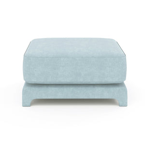 English Elm 30 Tufted Chenille Ottoman Compact Footrest Extra Seating Living Room Accent Blue W714P297570