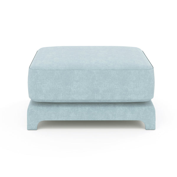 English Elm 30 Tufted Chenille Ottoman Compact Footrest Extra Seating Living Room Accent Blue W714P297570