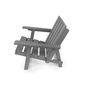 English Elm Shoreline Recycled Hdpe Folding Adirondack Chair Fully Assembled Modern Patio Seating Gray B2745P409683