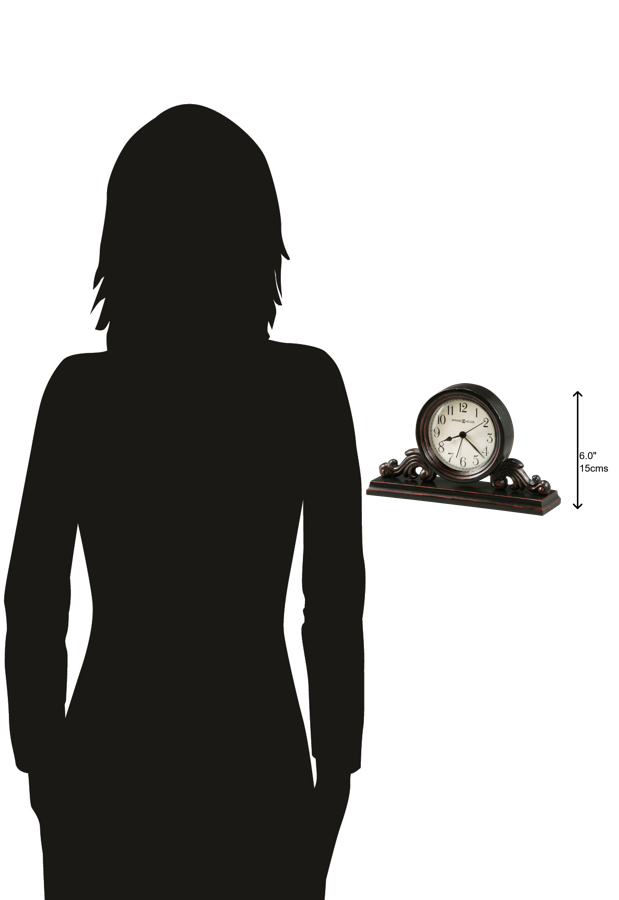 Hekman Furniture 645653 Bishop Tabletop Clock - Vintage Style With Quartz Movement, Durable Design & Elegant Finish Worn Black (Red Undertone) Bishop Tabletop Clock 645653