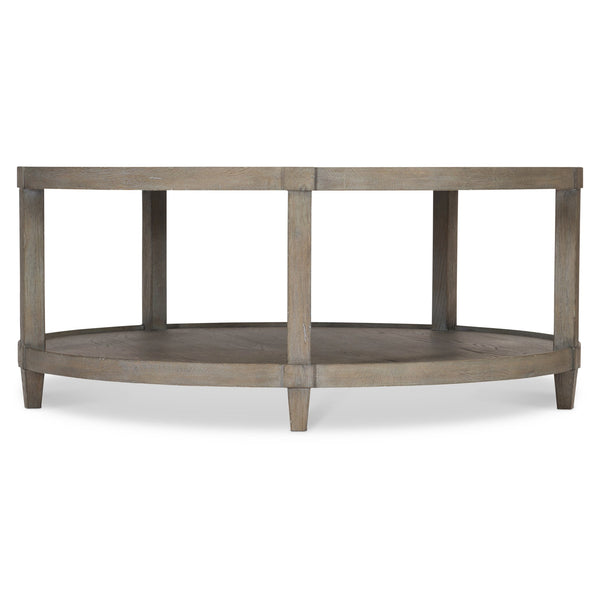 Bernhardt Bernhardt Albion Cocktail Table — Pewter Cerused Oak Finish, Dual Circular Tops, Lower Shelf, 45" Diameter 311016