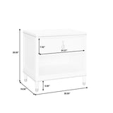 Grace One Drawer Nightstand with USB Port White with Opulent Opal Finish P377140 Pulaski Furniture