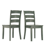 Homelegance By Top-Line Lorren Ladder Back Wood Dining Chairs (Set of 2) Green Rubberwood