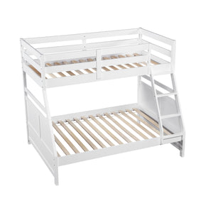English Elm Bunk Bed Twin Over Solid Wood Frame with Guard Rails for Kids Shared Rooms White B011S02318