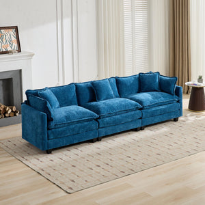 English Elm Cloud Sofa 3-Seater Modular Couch, Breathable Chenille, Ergonomic Design, Perfect For Small Spaces W1143S00048