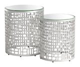 Reden Side Table Set (2-Piece) Silver 110153 Zuo Modern