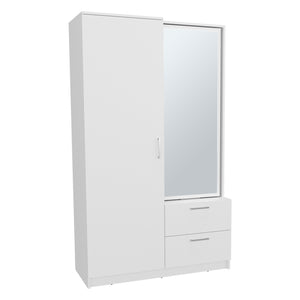 English Elm Seville 71" High Mirror Armoire with Rotating Full-Length Mirror, Drawers, Shelves & Shoe Rack B200S00435