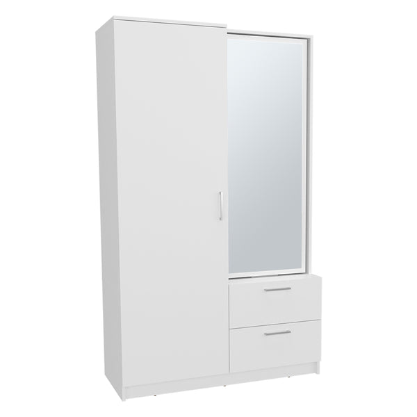 English Elm Seville 71" High Mirror Armoire with Rotating Full-Length Mirror, Drawers, Shelves & Shoe Rack B200S00435