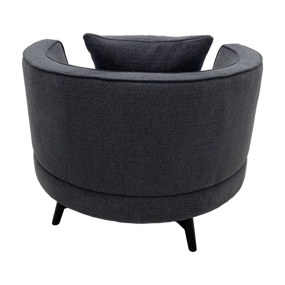 JLA Home Chapel Hill - Swivel Chapel Hill Harper lounge chair with 360° swivel, plush high-density foam, solid wood frame, modern silhouette Dark Grey CH100-0052
