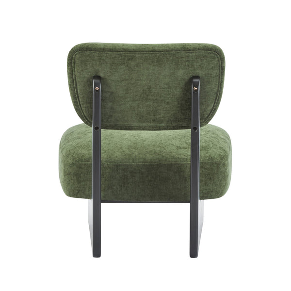 English Elm [set of 2] Beige Polyester Barrel Lounge Chairs with Black Wood Base for Living Room Black+Green N767P373046G