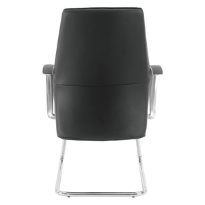 OSP Home Furnishings Sled Base Mid-back Visitor Chair with Chrome Frame and Antimicrobial Ergonomic Seating 62205C-R107