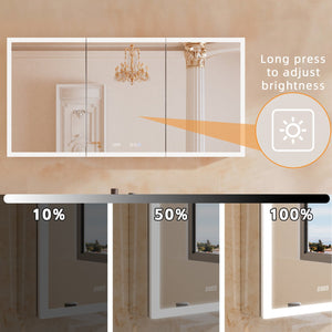English Elm Lighted Aluminum Medicine Cabinet Smart Mirror with Anti-fog Led and Built-in Usb Outlet W5609P461514