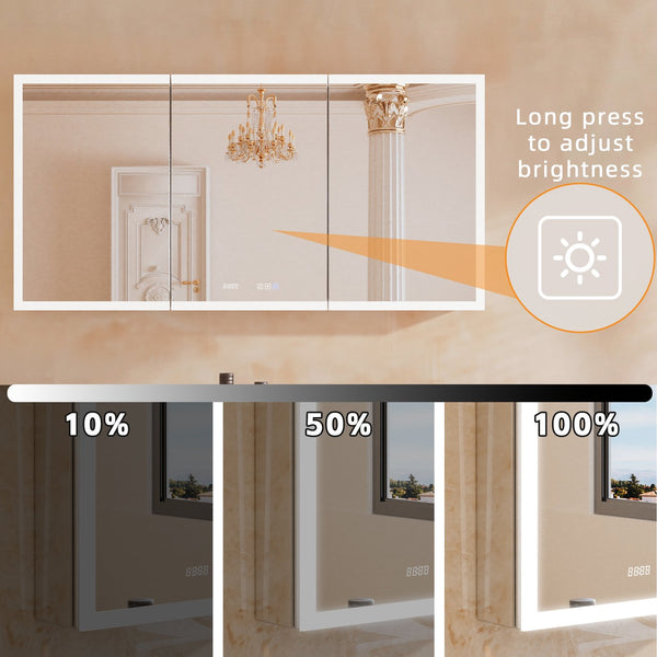 English Elm Lighted Aluminum Medicine Cabinet Smart Mirror with Anti-fog Led and Built-in Usb Outlet W5609P461514