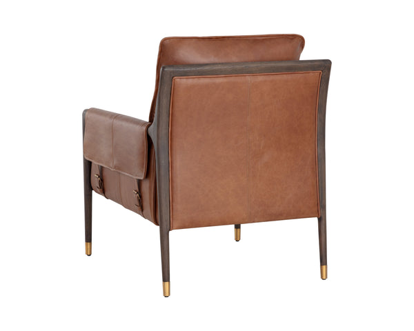 Sunpan Mauti Armchair - Luxurious 100% Bovine Leather with Elegant Wood Frame for Timeless Comfort and Style Brown / Shalimar Tobacco Leather