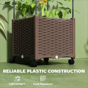 English Elm Tall Stackable Polypropylene Outdoor Planters Set of 2 Tapered Patio Flower Pots T3971P455025