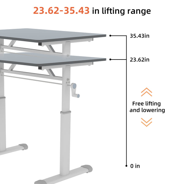 English Elm Adjustable Study Desk For All Ages – Compact, Height-Adjustable, Multi-Use Desk For Home & Office W1935P338370